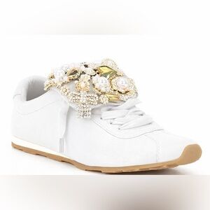 NIB Jeffrey Campbell Sz8 Shelter J2 White Combo Ballerina Style Sneakers